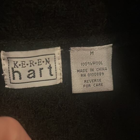 KEREN hart blue and black houndstooth wool full-zip vest size medium - Picture 6 of 6